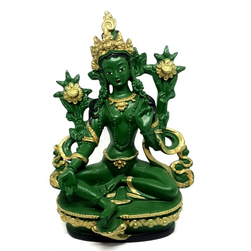 Богиня Зеленая Тара с цветами, которую 
можно купить в интернет-магазине фэн-шуй "Мой Талисман"
