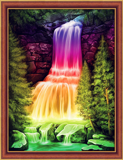Радужный водопад (алмазная вышивка) - изображение #3329