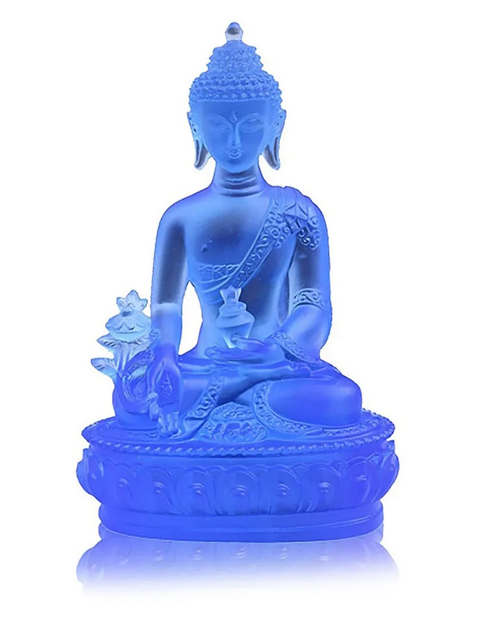 Будда Медицины Лазурный синего цвета с лотосом