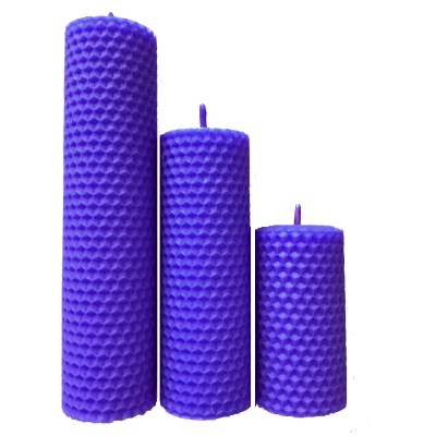Набор свечей синего цвета из натуральной вощины