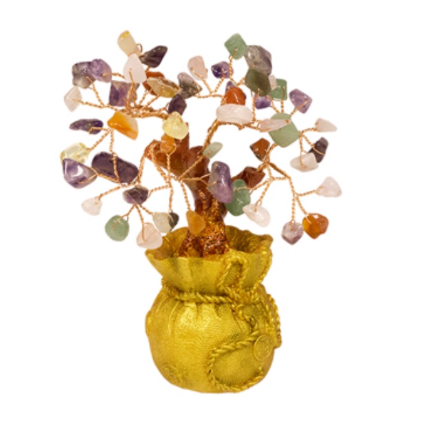 Денежное дерево с самоцветами в золотом мешке можно  купить в интернет-магазине фэн-шуй "Мой Талисман"
