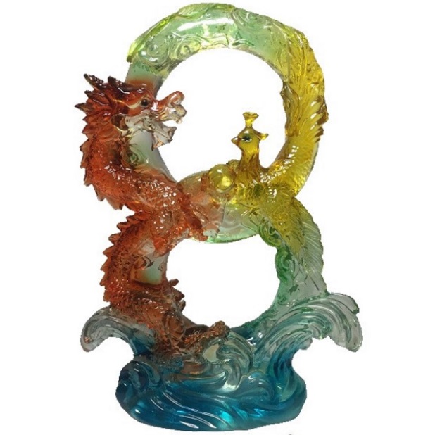 Дракон и Феникс в виде восьмерки - фигурка с подсветкой из коллекции Лиллиан ТУ можно купить в интернет-магазине фэн-шуй "Мой Талисман"
