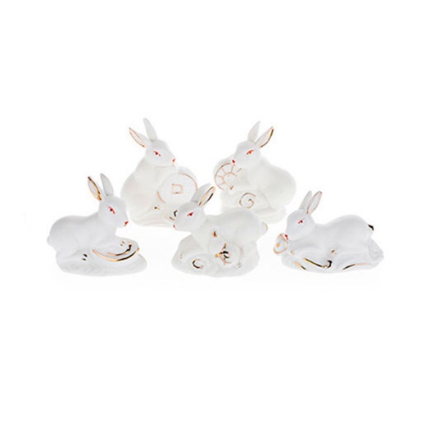 5 кроликов с благоприятными символами фэн-шуй №2 можно купить в интернет-магазине фэн-шуй "Мой Талисман"