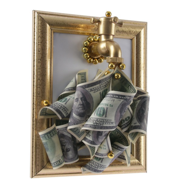 Кран с долларами в рамочки - источник изобилия фен-шуй можно купить в интернет-магазине фэн-шуй "Мой Талисман"