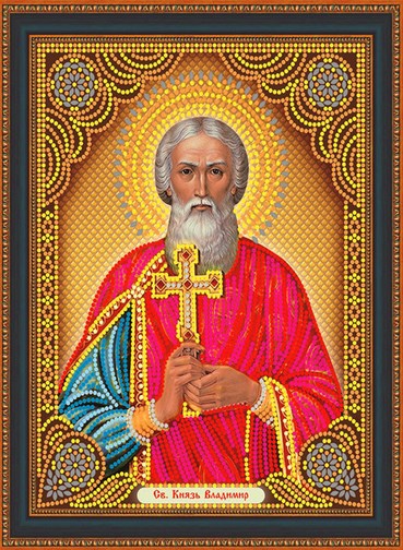Икона "Святой Владимир" (алмазная вышивка), которую можно купить в интернет-магазине фэн-шуй "Мой Талисман". Вышивки, картины, сувениры.