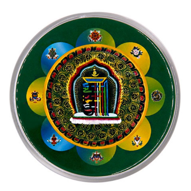 Магнит с изображением калачакры и 8 благоприятных символов можно купить в интернет-магазине фэн-шуй "Мой Талисман"