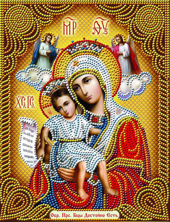 Икона Божией Матери "Достойно есть" (алмазная вышивка) - изображение #3285
