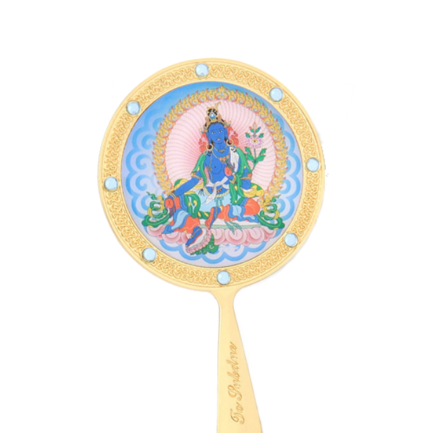 Зеркало богини Тары с мантрами можно купить в интернет-магазине фэн-шуй "Мой Талисман"
