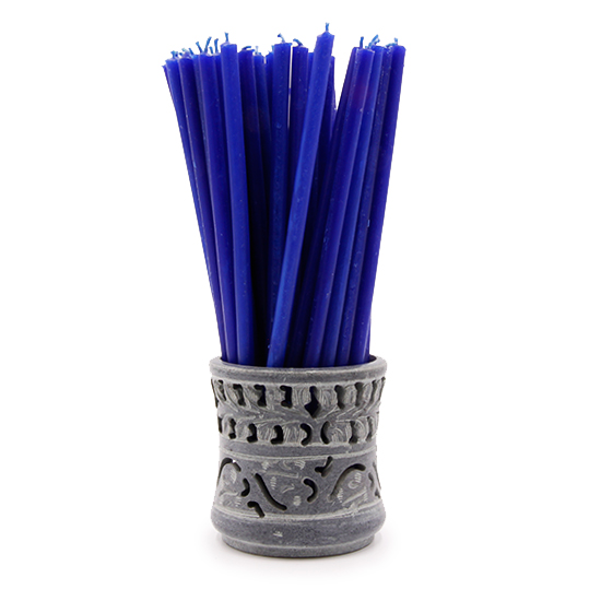 Свеча синяя из коллекции свечей для ритуалов фен-шуй интернет-магазина фэн-шуй "Мой Талисман"