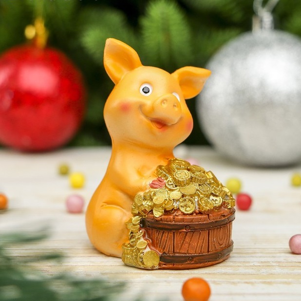 Свинка с монетами - символ богатства и изобилия в год Свиньи можно купить в интернет-магазине фэн-шуй "Мой Талисман"