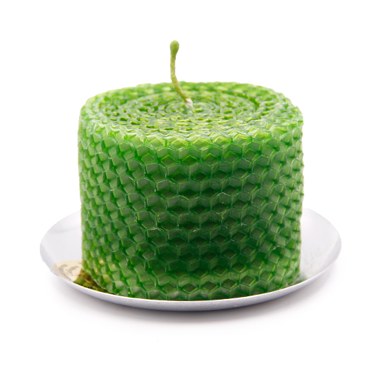 Зелёная свеча из натуральной вощины - изображение #4280