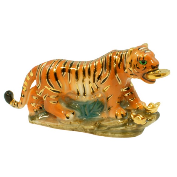 Фигурка тигра с монетой фен-шуй № 108 из коллекции интернет-магазина фэн-шуй "Мой Талисман"